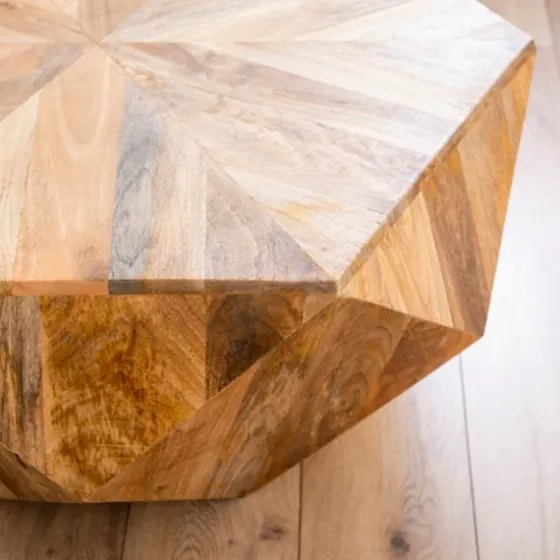 Natural Hexagon Mango Wood Coffee Table-Kirkland's Home Online
