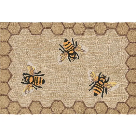 Natural Honeycomb & Bees Outdoor Accent Rug-Kirkland's Home Clearance
