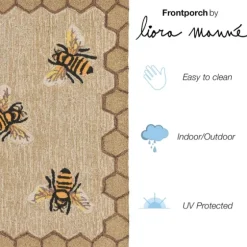 Natural Honeycomb & Bees Outdoor Accent Rug-Kirkland's Home Clearance