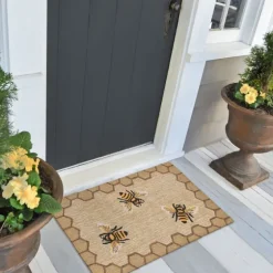 Natural Honeycomb & Bees Outdoor Accent Rug-Kirkland's Home Clearance