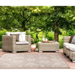 Natural Ivy Indoor/Outdoor Area Rug, 6X9-Kirkland's Home Outlet
