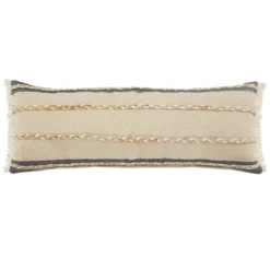 Natural Jute Braided Stripe Lumbar Pillow-Kirkland's Home Fashion