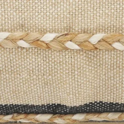 Natural Jute Braided Stripe Lumbar Pillow-Kirkland's Home Fashion