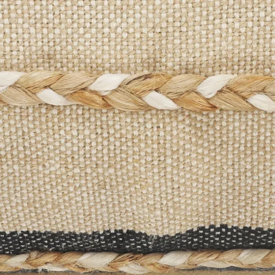 Natural Jute Braided Stripe Lumbar Pillow-Kirkland's Home Fashion