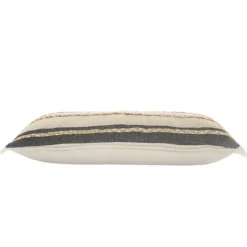 Natural Jute Braided Stripe Lumbar Pillow-Kirkland's Home Fashion