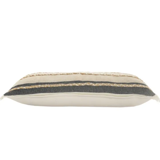 Natural Jute Braided Stripe Lumbar Pillow-Kirkland's Home Fashion