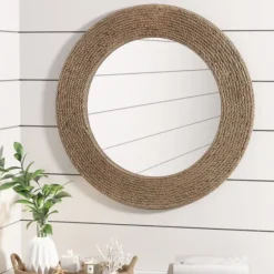 Natural Jute Round Wall Mirror-Kirkland's Home Flash Sale