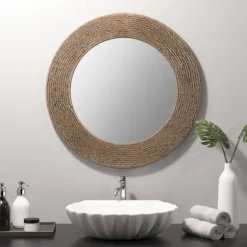 Natural Jute Round Wall Mirror-Kirkland's Home Flash Sale