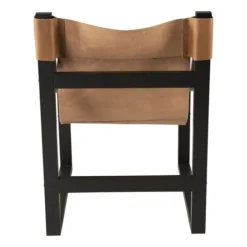 Natural Leather And Black Wood Sling Accent Chair-Kirkland's Home Cheap