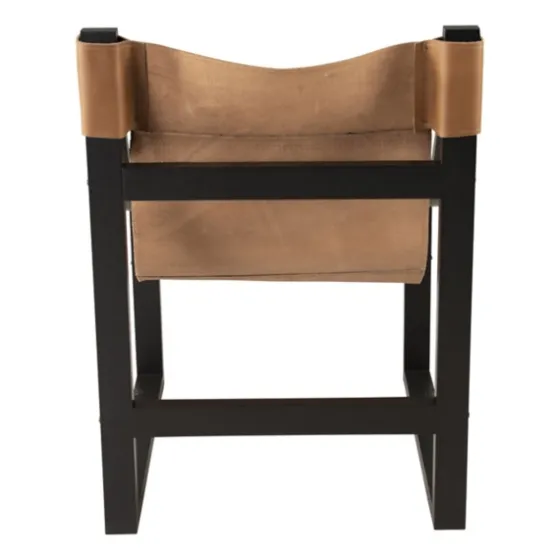 Natural Leather And Black Wood Sling Accent Chair-Kirkland's Home Cheap