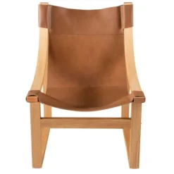 Natural Leather And Wood Sling Accent Chair-Kirkland's Home Sale