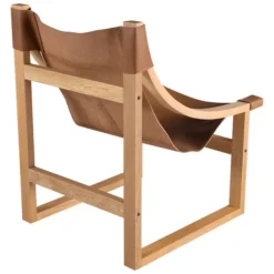 Natural Leather And Wood Sling Accent Chair-Kirkland's Home Sale