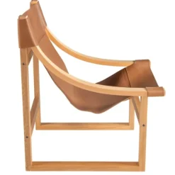 Natural Leather And Wood Sling Accent Chair-Kirkland's Home Sale