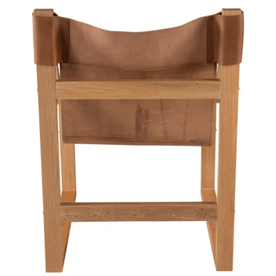 Natural Leather And Wood Sling Accent Chair-Kirkland's Home Sale