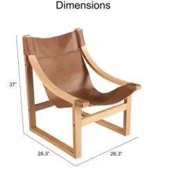 Natural Leather And Wood Sling Accent Chair-Kirkland's Home Sale