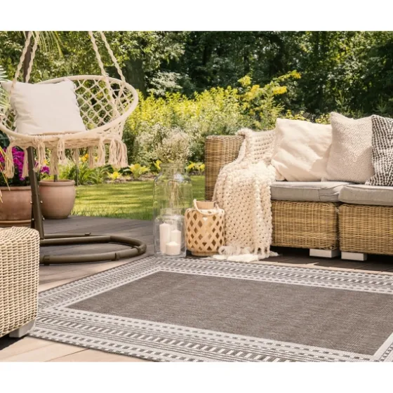 Natural Linear Macy Indoor/Outdoor Area Rug, 4X7-Kirkland's Home Online