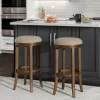Natural Linen And Wood Bar Stools, Set Of 2-Kirkland's Home Cheap