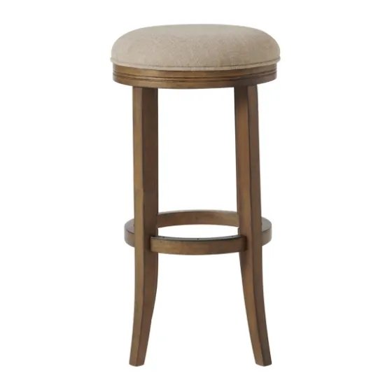 Natural Linen And Wood Bar Stools, Set Of 2-Kirkland's Home Cheap