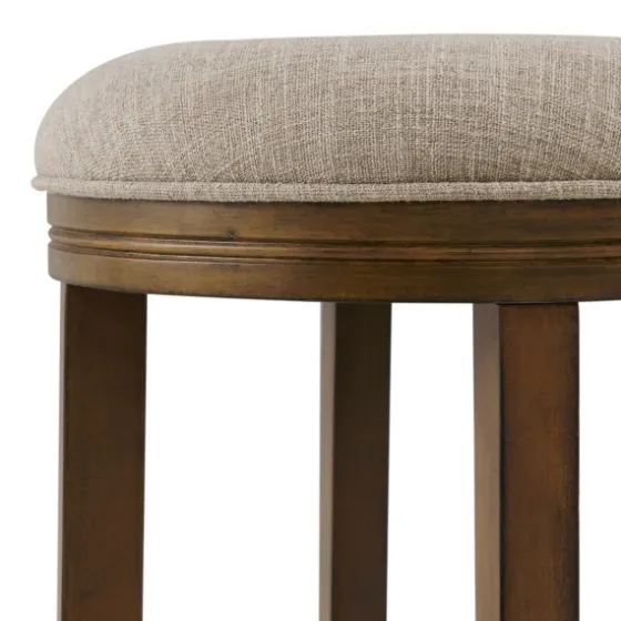 Natural Linen And Wood Bar Stools, Set Of 2-Kirkland's Home Cheap