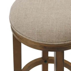 Natural Linen And Wood Bar Stools, Set Of 2-Kirkland's Home Cheap