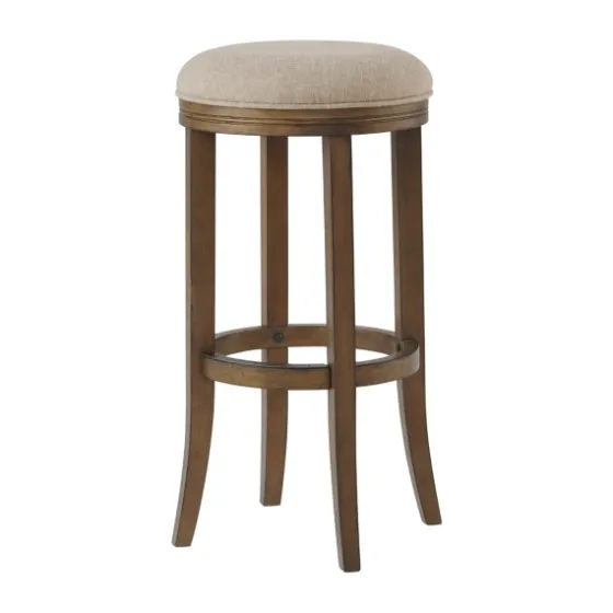 Natural Linen And Wood Bar Stools, Set Of 2-Kirkland's Home Cheap