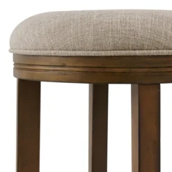 Natural Linen And Wood Bar Stool-Kirkland's Home Fashion