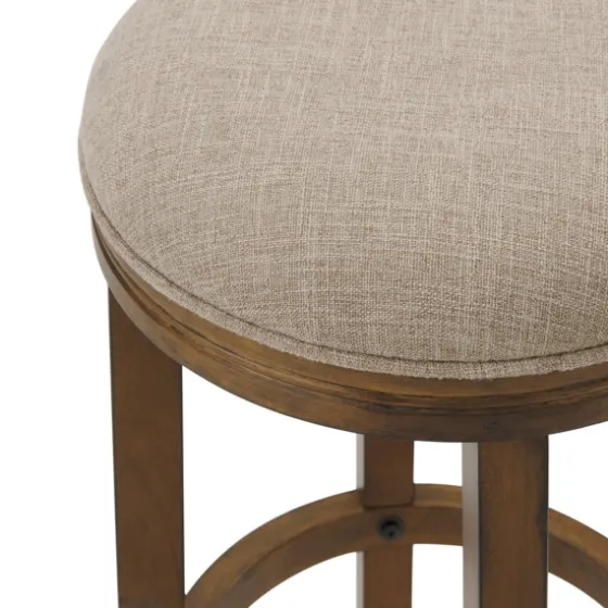 Natural Linen And Wood Bar Stool-Kirkland's Home Fashion