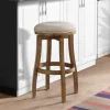 Natural Linen Barrel Base Swivel Bar Stool-Kirkland's Home Flash Sale