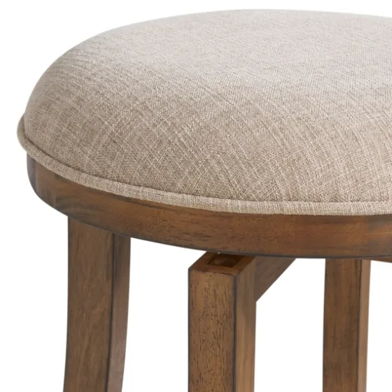 Natural Linen Barrel Base Swivel Counter Stool-Kirkland's Home Shop