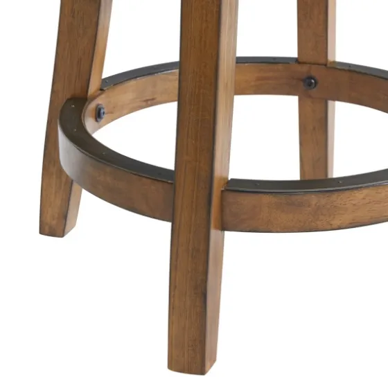 Natural Linen Barrel Base Swivel Counter Stool-Kirkland's Home Shop