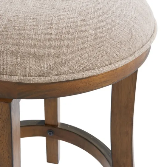 Natural Linen Barrel Base Swivel Counter Stool-Kirkland's Home Shop