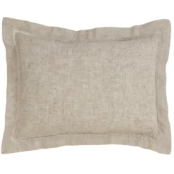 Natural Linen Down Hemstitched Lumbar Pillow-Kirkland's Home Online