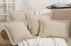 Natural Linen Down Hemstitched Lumbar Pillow-Kirkland's Home Online