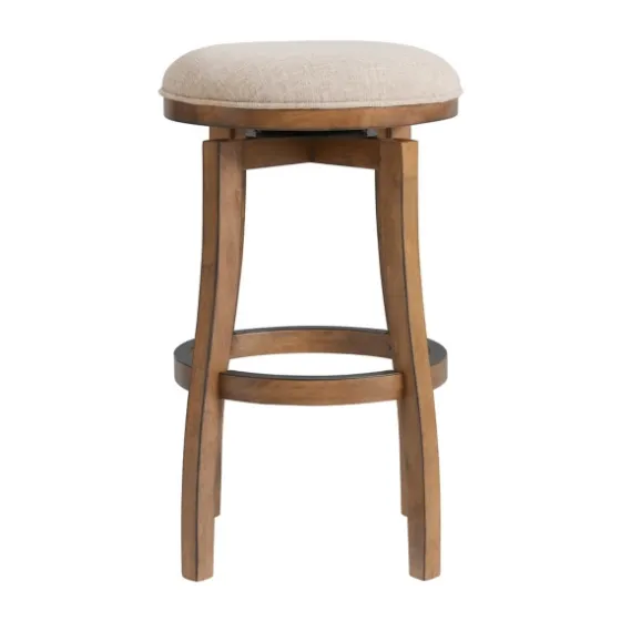 Natural Linen 2-Pc. Barrel Base Bar Stool Set-Kirkland's Home Store