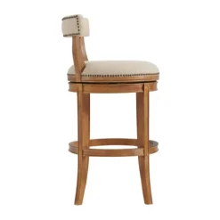 Natural Linen Upholstered Swivel Bar Stool-Kirkland's Home Hot