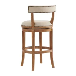 Natural Linen Upholstered Swivel Bar Stool-Kirkland's Home Hot