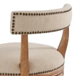 Natural Linen Upholstered Swivel Bar Stool-Kirkland's Home Hot