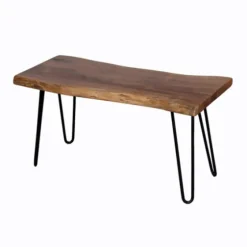 Natural Live Edge Hairpin Legs Bench, 36 In.-Kirkland's Home Discount
