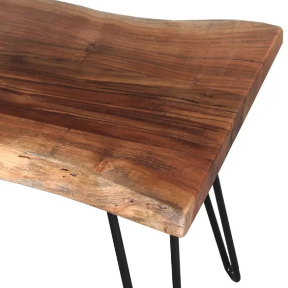 Natural Live Edge Hairpin Legs Bench, 36 In.-Kirkland's Home Discount