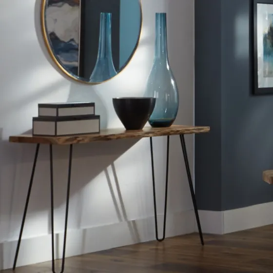 Natural Live Edge Hairpin Legs Console Table-Kirkland's Home Fashion