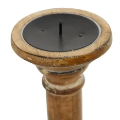 Natural Mango Wood Carved Candle Holders, Set Of 3-Kirkland's Home Cheap