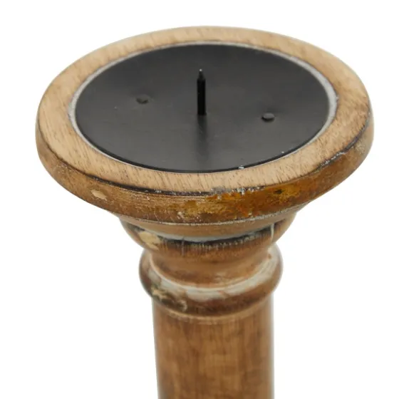 Natural Mango Wood Carved Candle Holders, Set Of 3-Kirkland's Home Cheap
