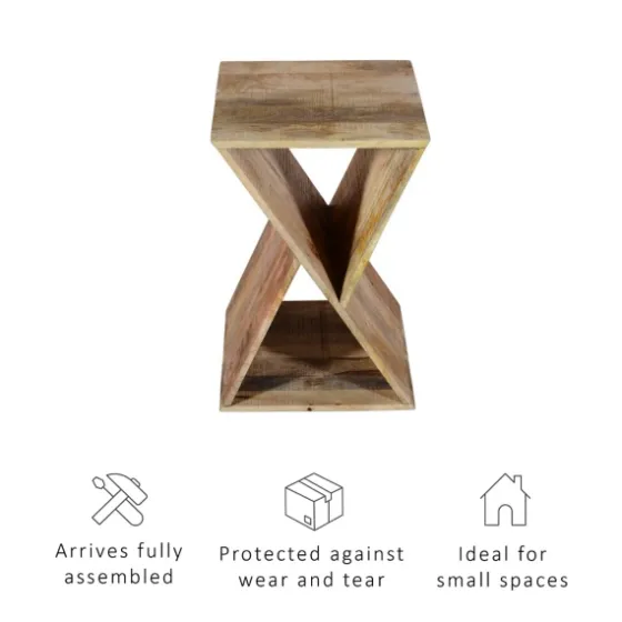 Natural Mango Wood Hourglass Accent Table-Kirkland's Home Discount