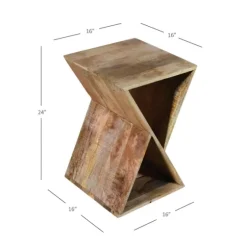 Natural Mango Wood Hourglass Accent Table-Kirkland's Home Discount