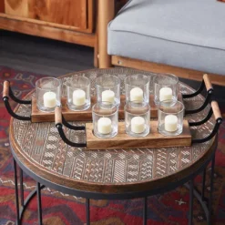 Natural Mango Wood 2-Pc. Candle Holders-Kirkland's Home Sale