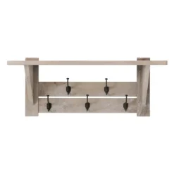 Natural Mango Wood 2-Pc. Wall Hook And Bench Set-Kirkland's Home Sale