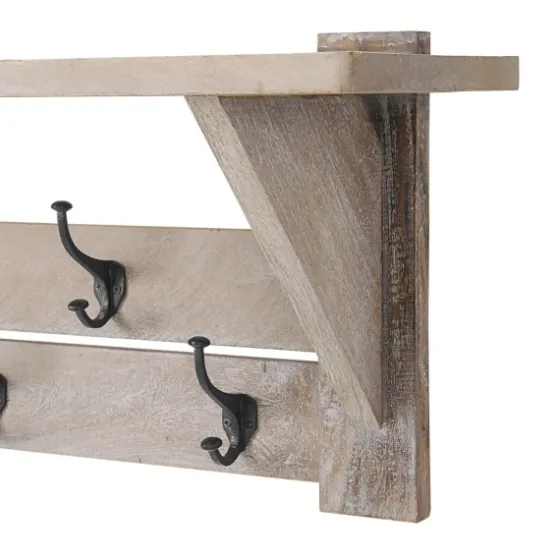 Natural Mango Wood 2-Pc. Wall Hook And Bench Set-Kirkland's Home Sale