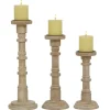 Natural Mango Wood Pillar Candle Holders, Set Of 3-Kirkland's Home Best Sale