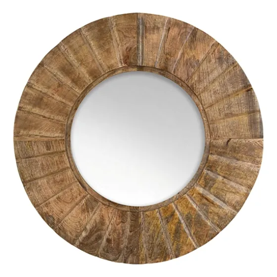 Natural Mango Wood Round Frame Mirror-Kirkland's Home Best