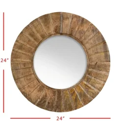 Natural Mango Wood Round Frame Mirror-Kirkland's Home Best